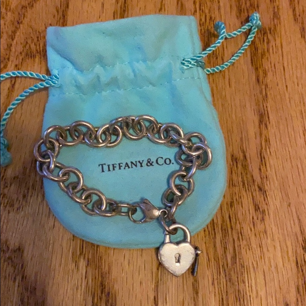 Tiffany &Co. bracelet with heart lock & key charm